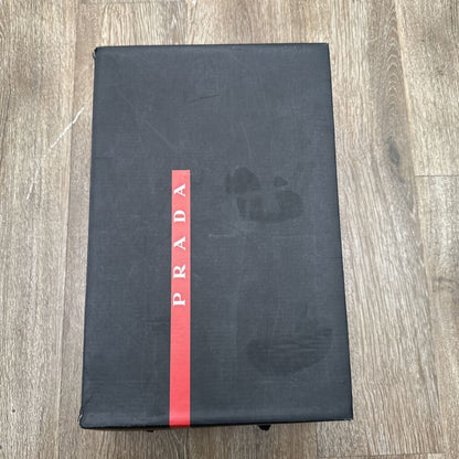 Preowned Prada America Cup Black Red Sz 9(10.5M)
