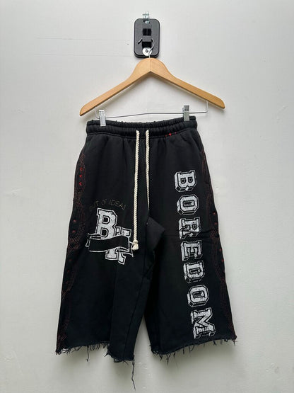 New Boredom Kills Black Collegiate 3/4 Shorts Size Medium
