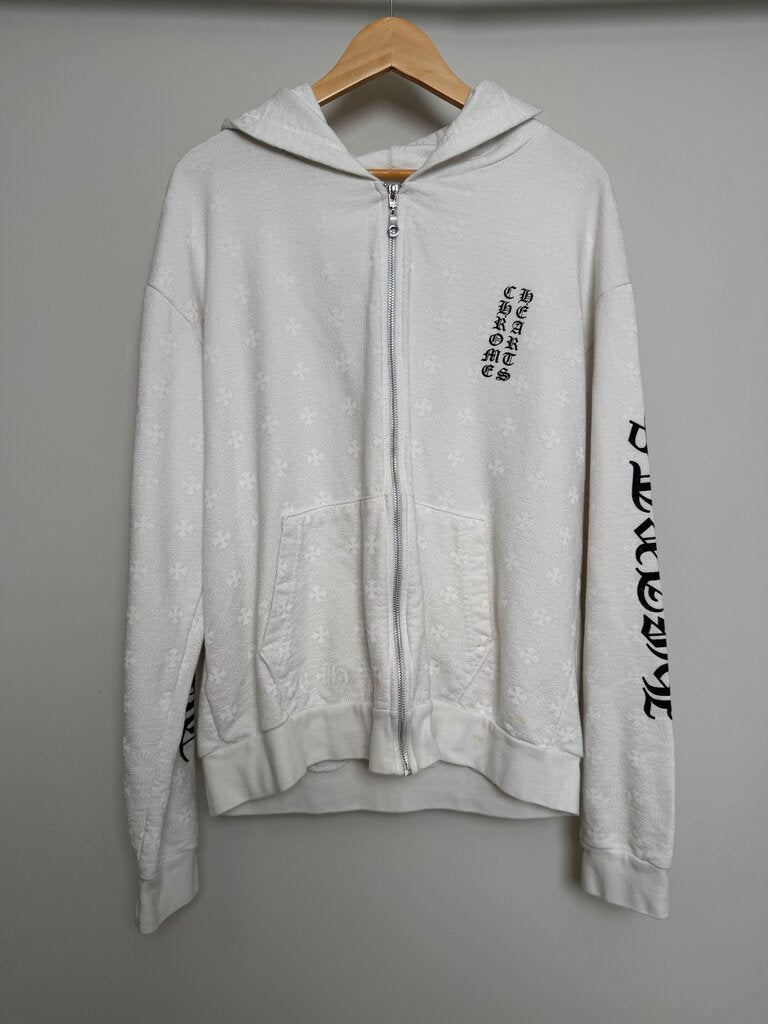 Preowned Chrome Heart White Monogram Zip Up size M( Missing Zipper)