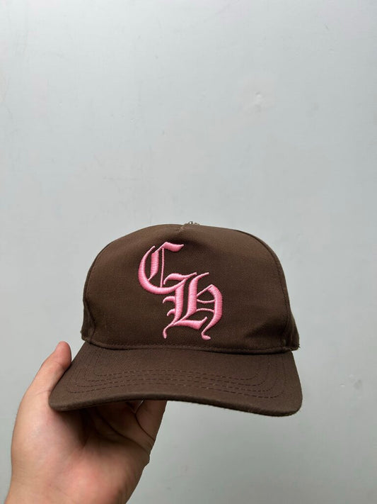 Preowned Chrome Hearts CH Brown Pink Hat