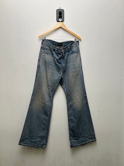 Preowned Balenciaga Light Wash Flair Denim Sz.Large