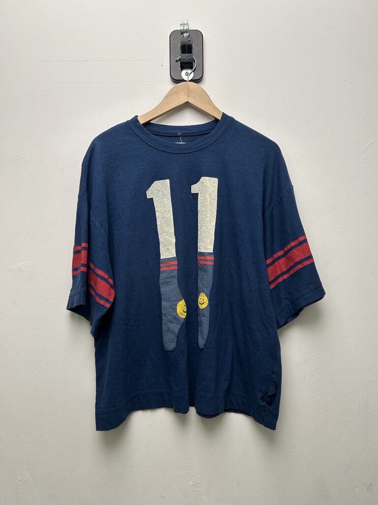 New Kapital Navy Red 11 Jersey Tee Sz.3 (Flaw)