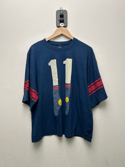 New Kapital Navy Red 11 Jersey Tee Sz.3 (Flaw)