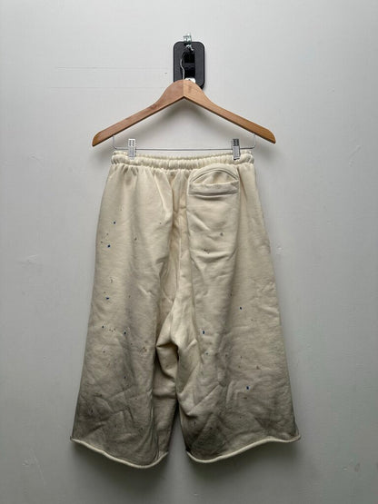 New Satoshi White Spellout Rhinestone Painter Shorts Sz.Medium