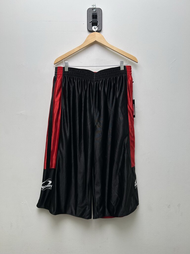 New Gv Gallery Black Red Reversible 3/4th Mesh Shorts Sz.Medium