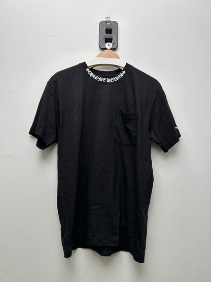 New Chrome Hearts White Collar Logo Black Tee sz.L