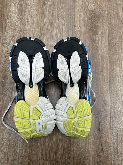 Preowned Balenciaga Silver Neon Blue Runner sz.45(NO BOX)