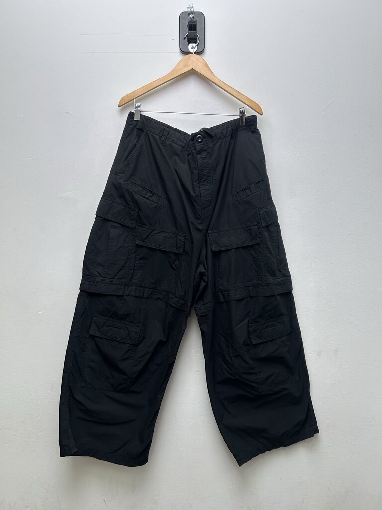 Preowned Balenciaga Unisex Drawstring Baggy Black Cargo sz.M
