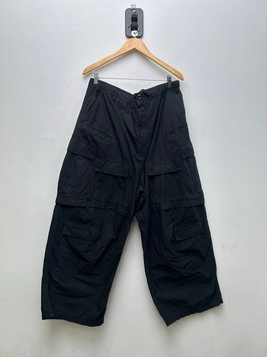 Preowned Balenciaga Unisex Drawstring Baggy Black Cargo sz.M