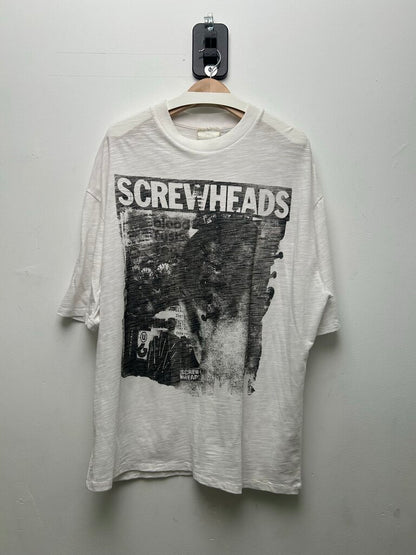 Preowned Greedy Unit White Screwed Tee Size XL