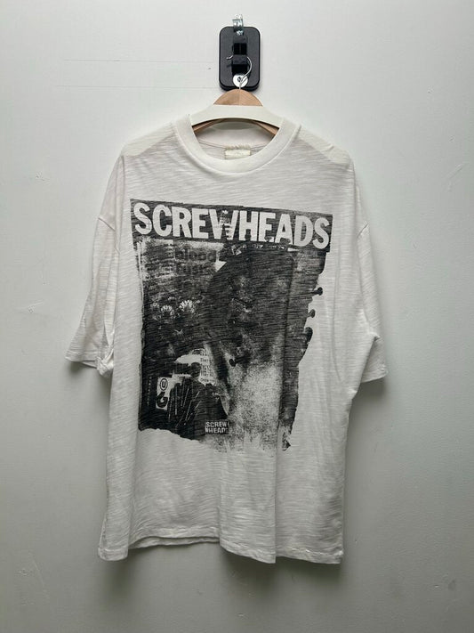 Preowned Greedy Unit White Screwed Tee Size XL