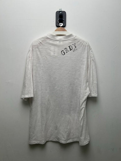 Preowned Greedy Unit White Screwed Tee Size XL