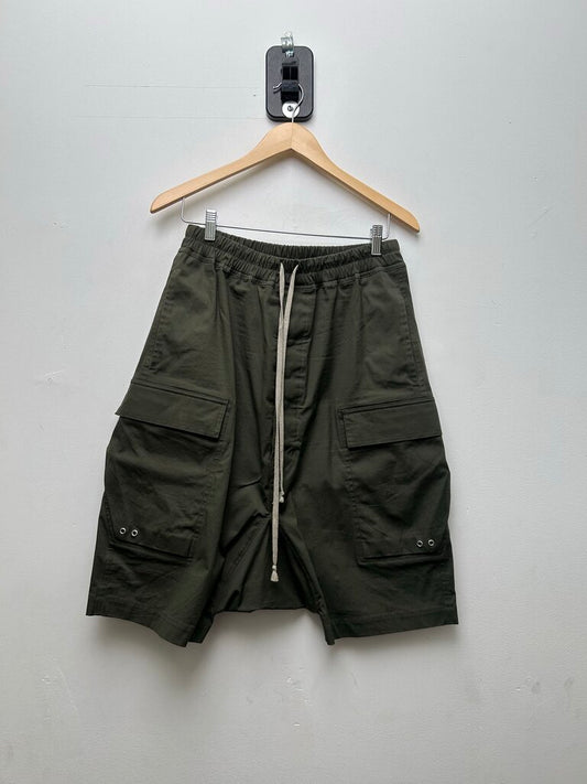 Preowned Rick Owens Bosco Olive Green Bela Cargo Short Size 40