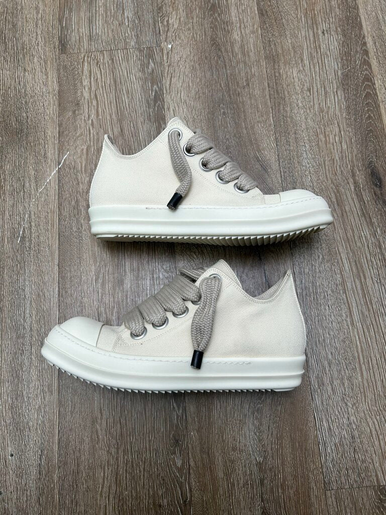 Preowned Rick Owens Ramone Low Jumbo Lace Cream Size 41.5