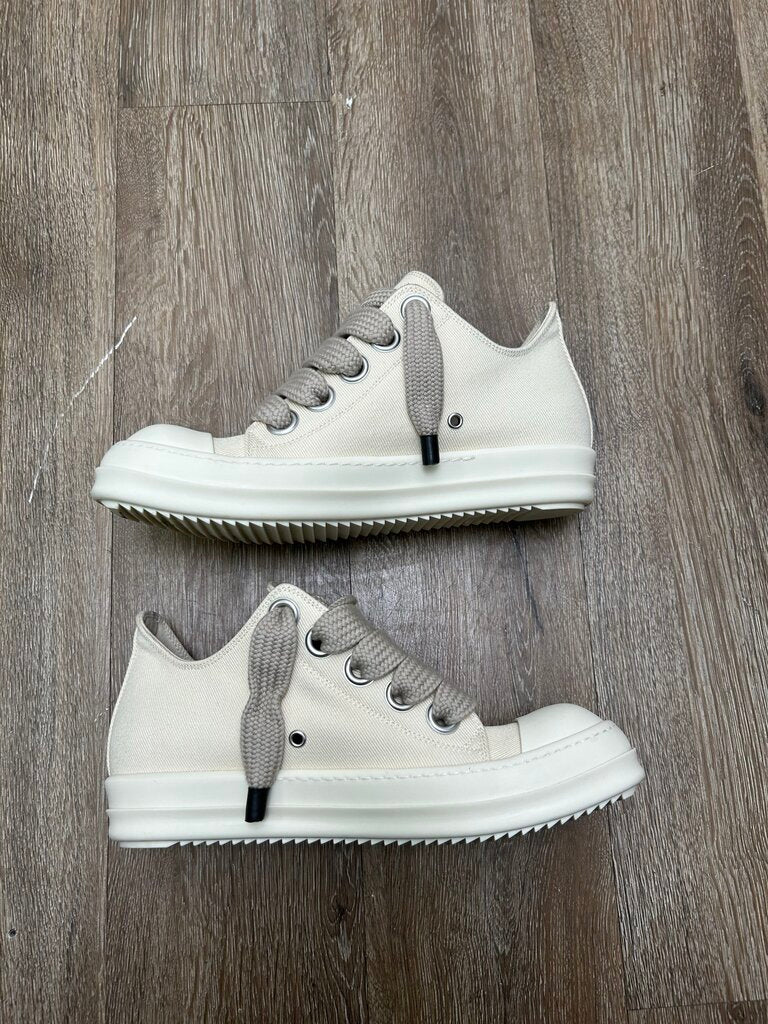 Preowned Rick Owens Ramone Low Jumbo Lace Cream Size 41.5