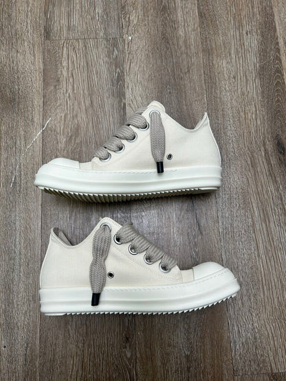 Preowned Rick Owens Ramone Low Jumbo Lace Cream Size 41.5