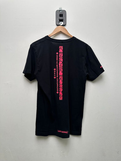 Preowned Chrome Hearts Black Pink Scroll Tee Size Medium