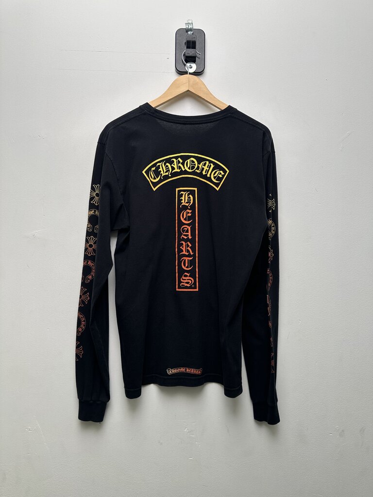 Preowned Chrome Hearts Gradient Black Orange Long Sleeve Size Large