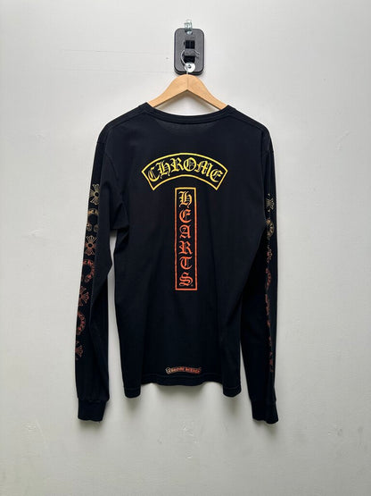 Preowned Chrome Hearts Gradient Black Orange Long Sleeve Size Large