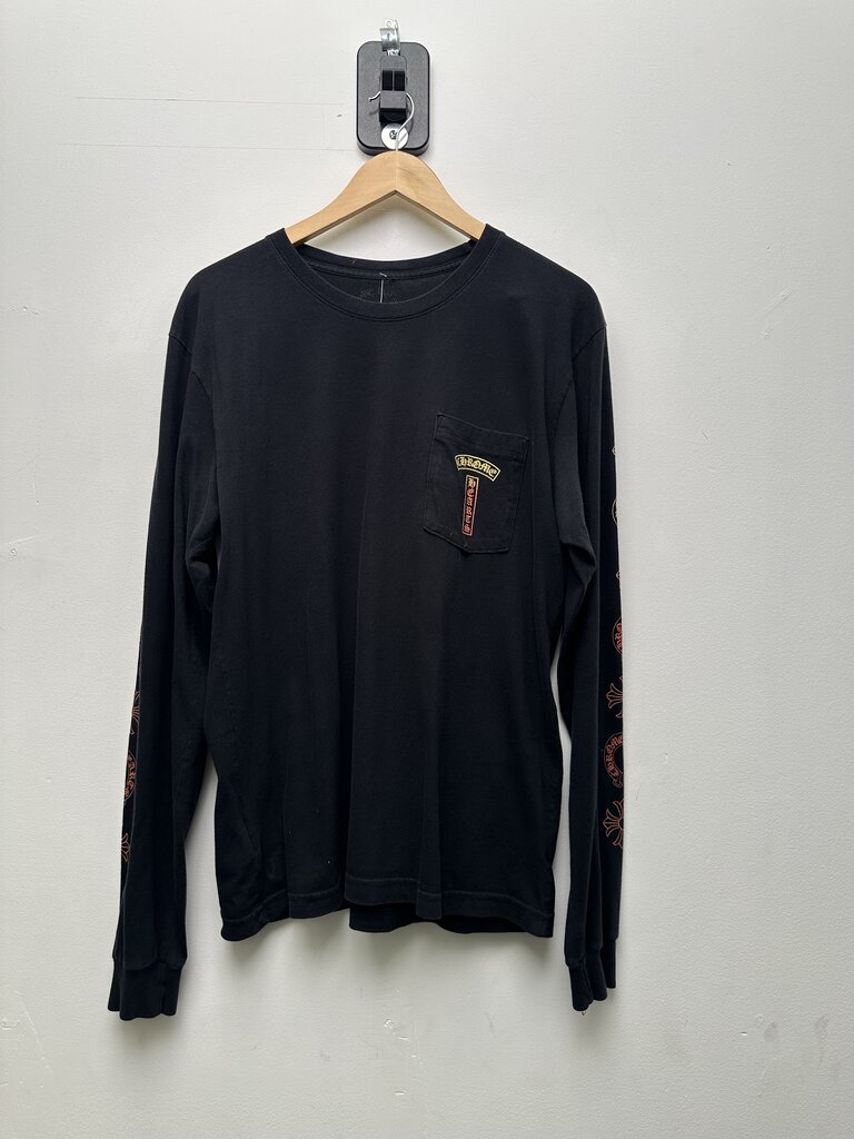 Preowned Chrome Hearts Gradient Black Orange Long Sleeve Size Large