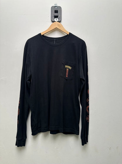 Preowned Chrome Hearts Gradient Black Orange Long Sleeve Size Large