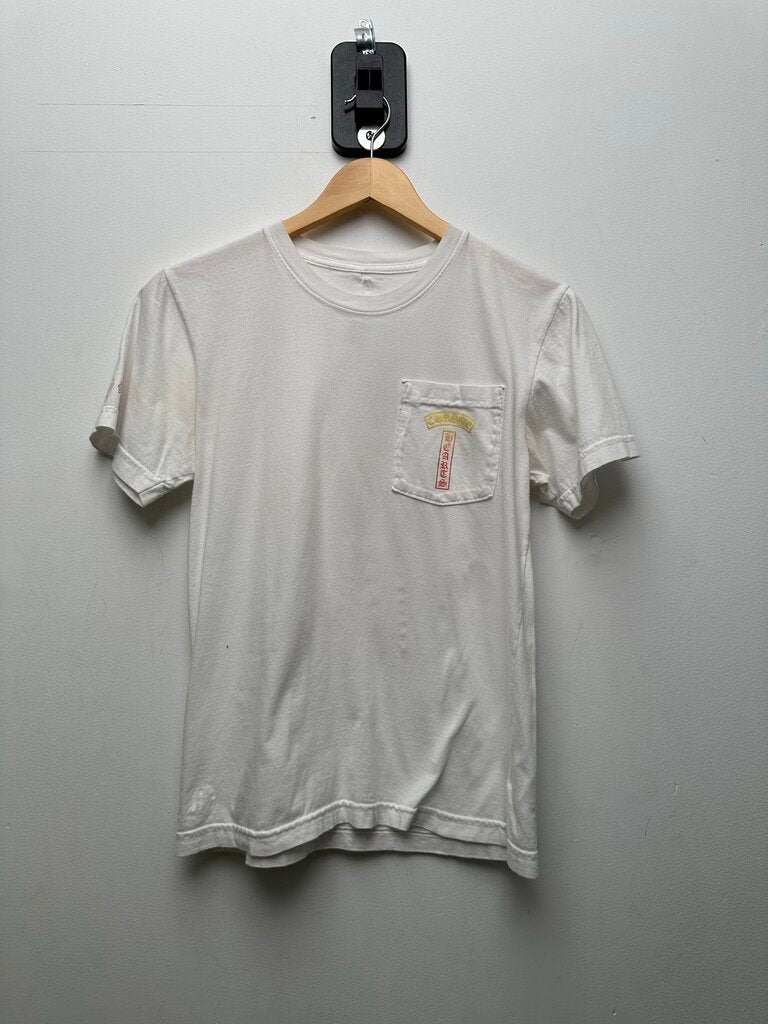 Preowned Chrome Hearts White Gradient Logo Pocket Tee Size Small