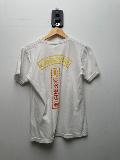 Preowned Chrome Hearts White Gradient Logo Pocket Tee Size Small