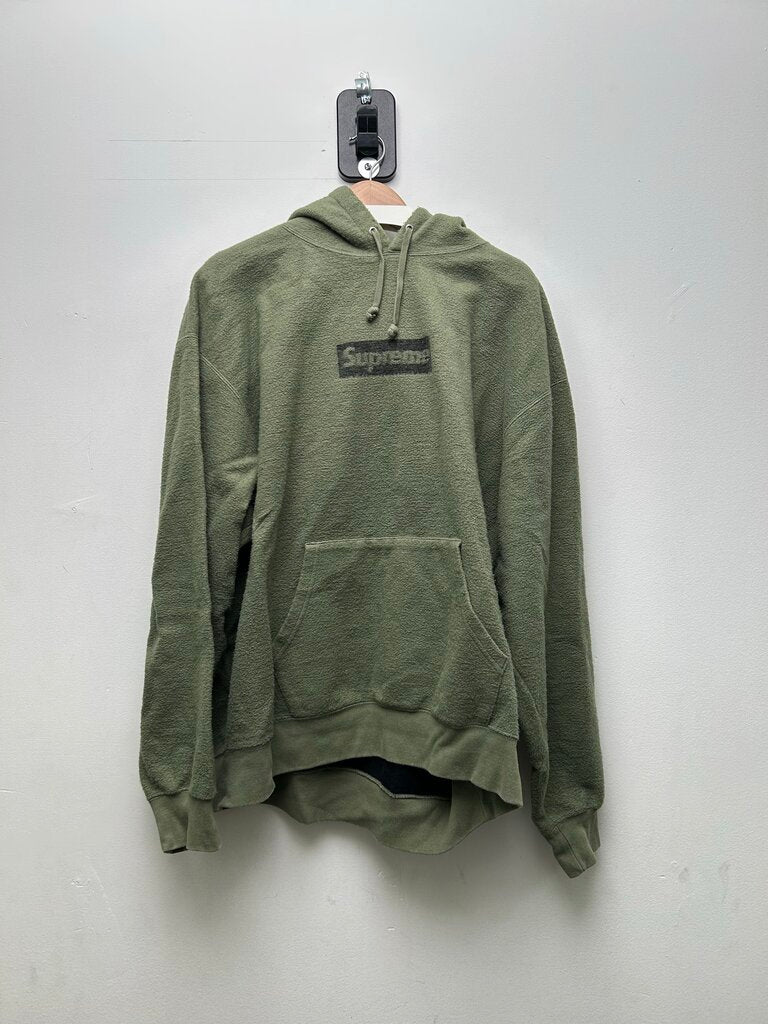Preowned Supreme Olive Inside Out Box Logo Hoodie Sz.XL