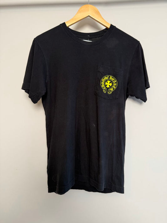 Preowned Chrome Heart Lime Logo Horseshoe Black Tee size S