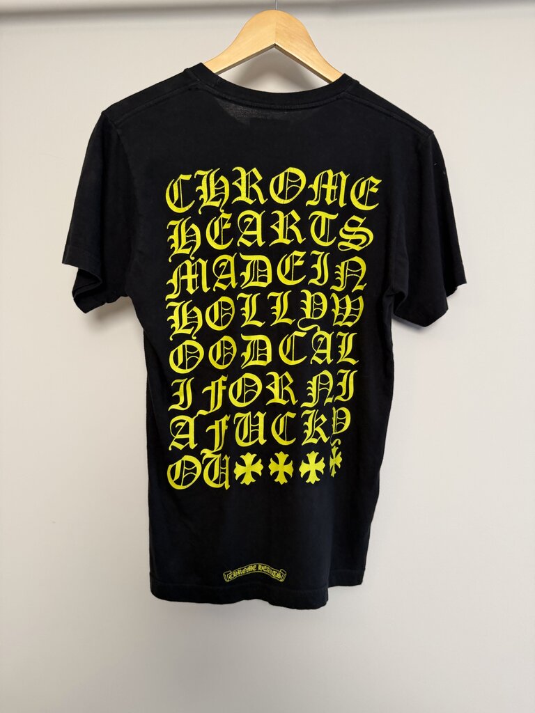 Preowned Chrome Heart Lime Logo Horseshoe Black Tee size S