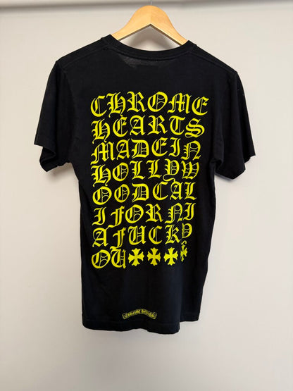 Preowned Chrome Heart Lime Logo Horseshoe Black Tee size S
