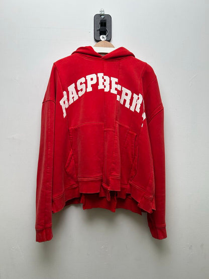 Preowned Gv Gallery Raspberry Red Panel Hoodie Size Medium