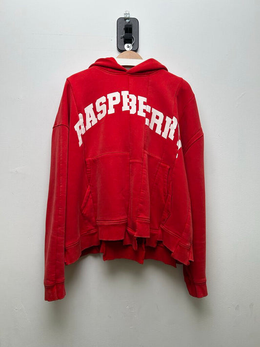Preowned Gv Gallery Raspberry Red Panel Hoodie Size Medium