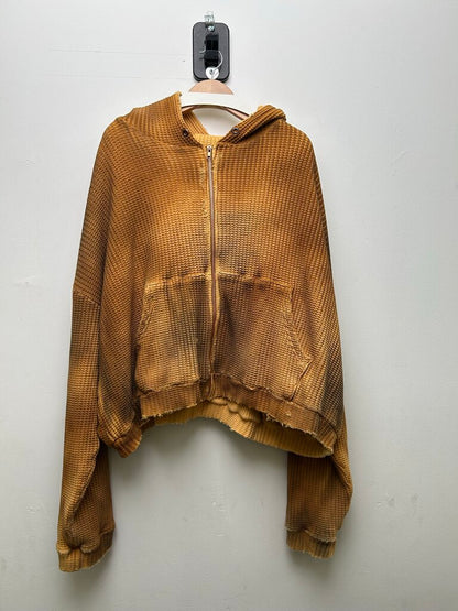 New Gv Gallery Waffle Thermal Zip Up Hoodie Sz.Lrage