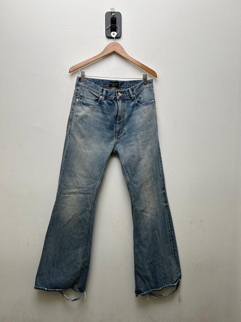 Preowned Balenciaga Lightwash Flare Denim Size Small
