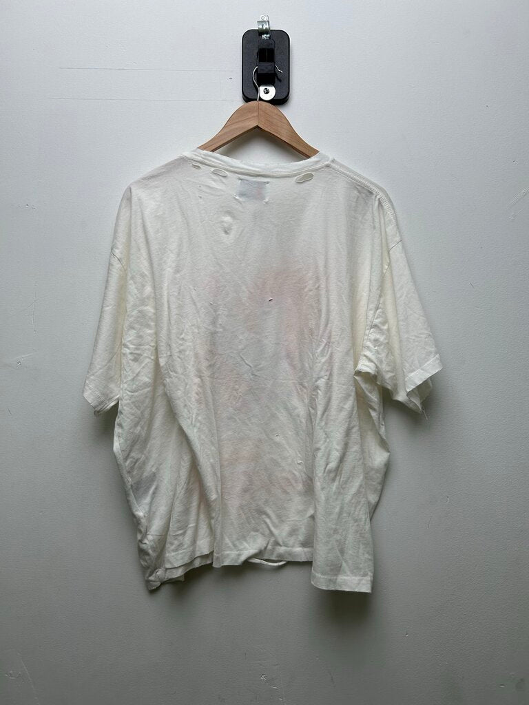 New HMDD Chim Out Pink Yellow Red White Distressed Tee sz.M