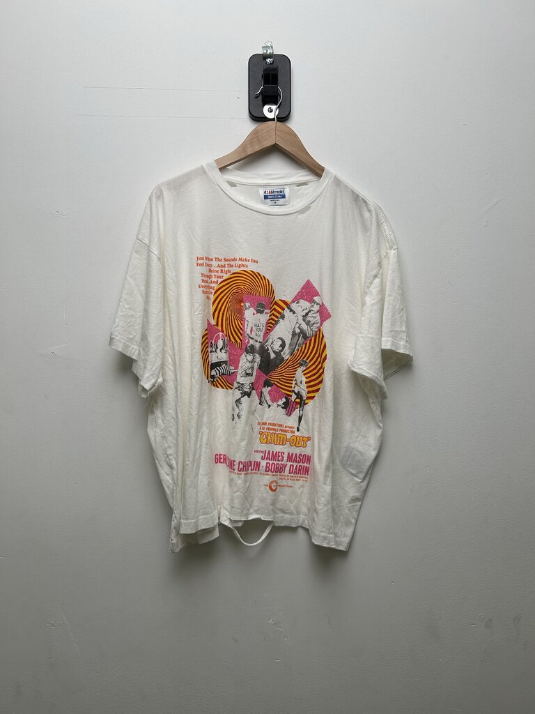New HMDD Chim Out Pink Yellow Red White Distressed Tee sz.M