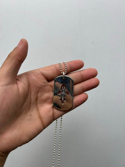 New Mini Dagger Fleur Cutout Dog Tag