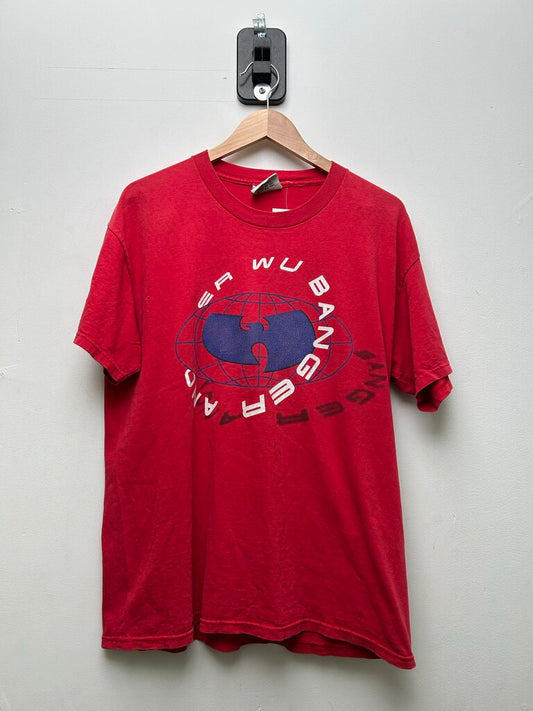 90's Wu Tang Wu Wear Blue Circle Red Tee sz.L