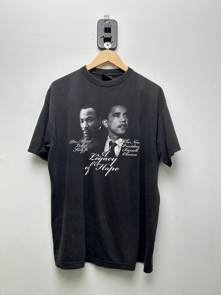 2000's A Legacy Of Hope Barack Obama MLK Black Tee sz.XL