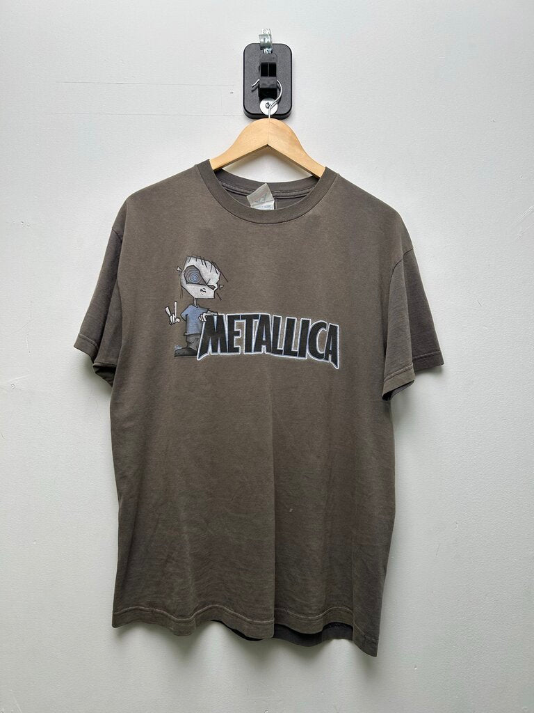 2000's Metallic Juindo Blue Logo Grey Tee sz.L