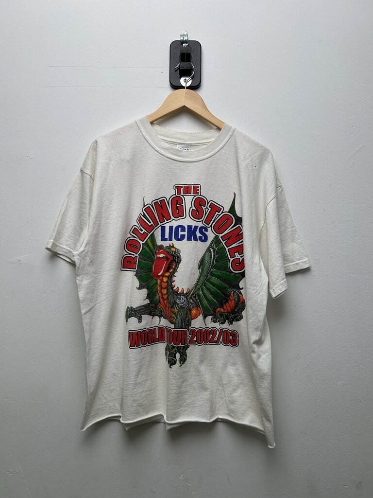 2002 Rolling Stones Licks Dragon Tour White Crop Tee sz.XL