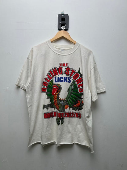 2002 Rolling Stones Licks Dragon Tour White Crop Tee sz.XL