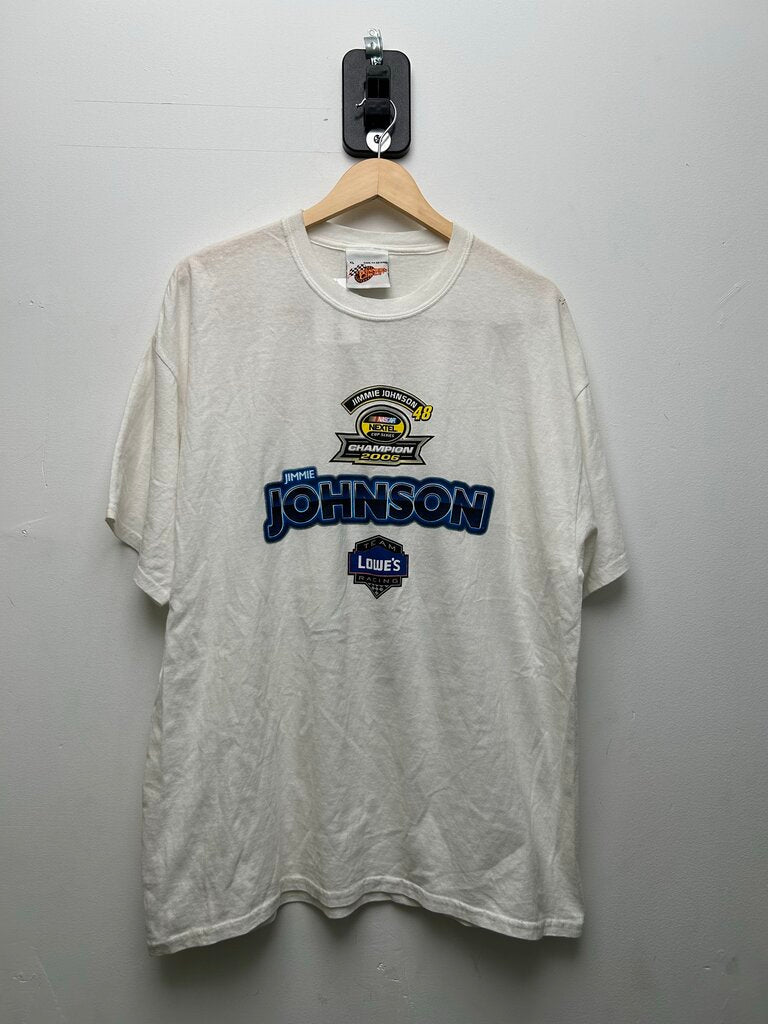 2006 Jimmie Johnson Lowes Racing Champion White Tee sz.XL