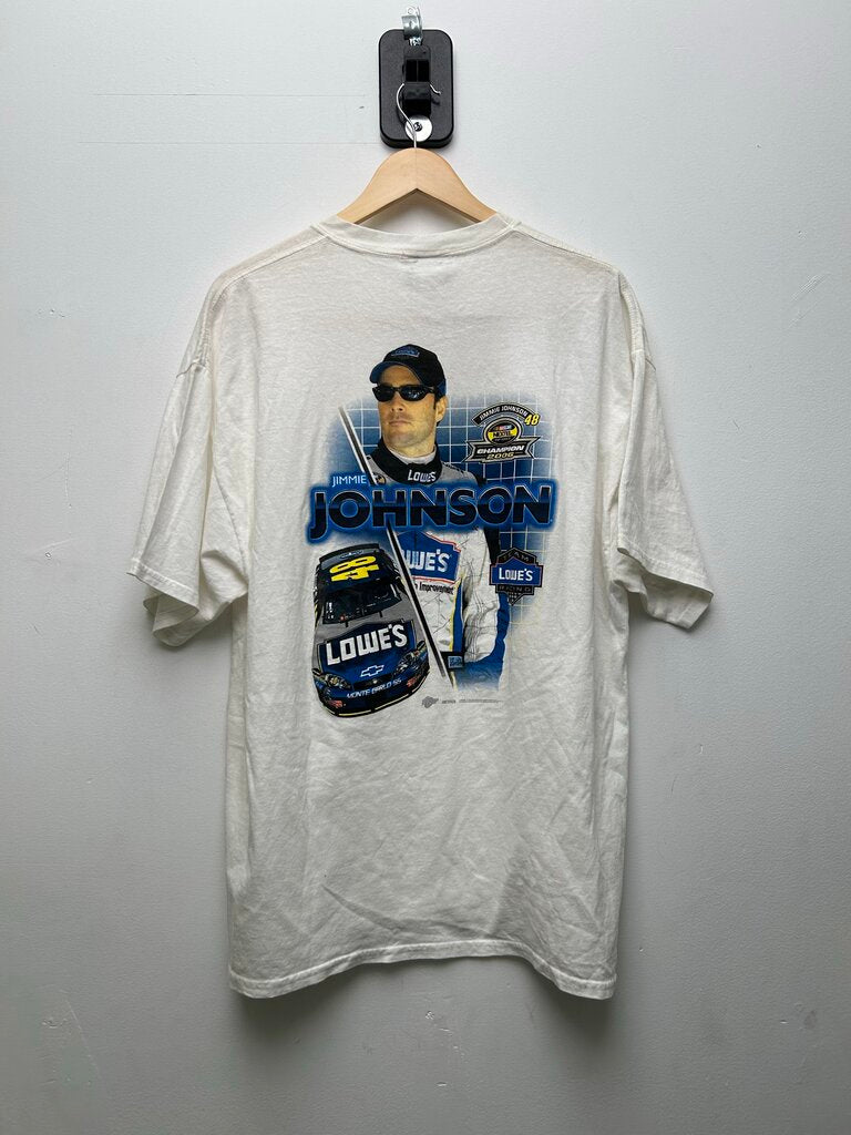 2006 Jimmie Johnson Lowes Racing Champion White Tee sz.XL