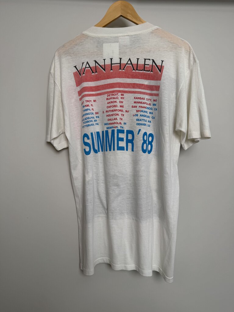 80s Van Halen Tour White Tee size XL/2XL