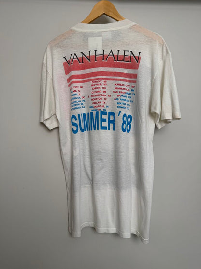 80s Van Halen Tour White Tee size XL/2XL