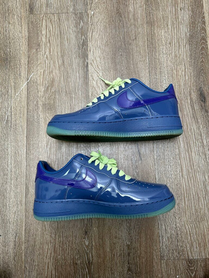 Preowned Nike AF1 Blue Green Patent Sz.9