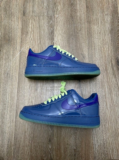 Preowned Nike AF1 Blue Green Patent Sz.9
