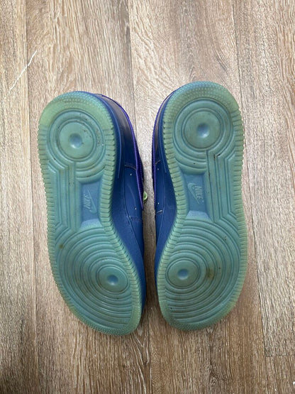 Preowned Nike AF1 Blue Green Patent Sz.9